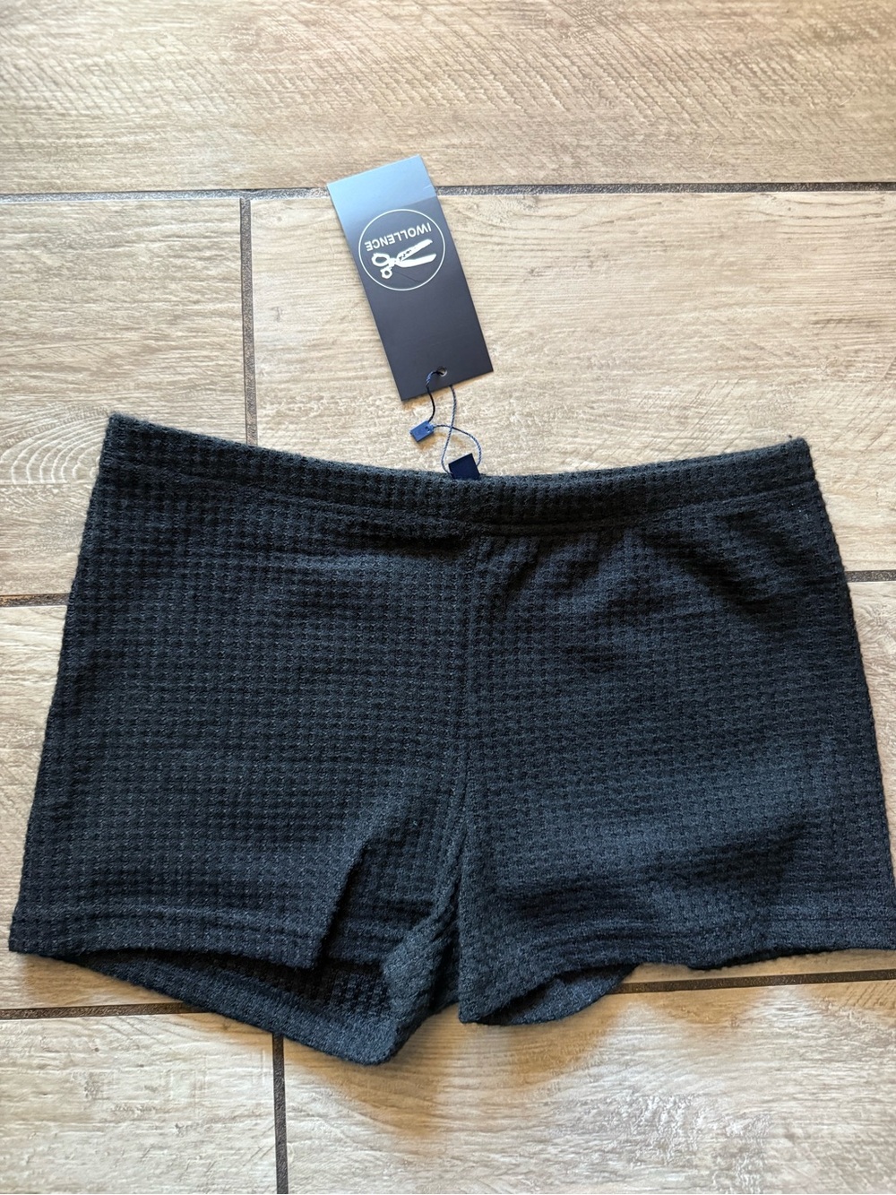 Black Women's Waffle-Knit Lounge Shorts